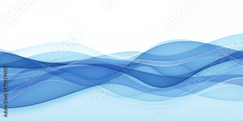 Abstract blue wave design with flowing water lines and smooth motion creates a soft vector illustration backdrop for a modern sea pattern wallpaper