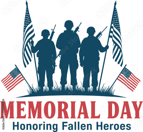 Memorial day tribute honoring fallen heroes and freedom fighters on us american patriotic holiday