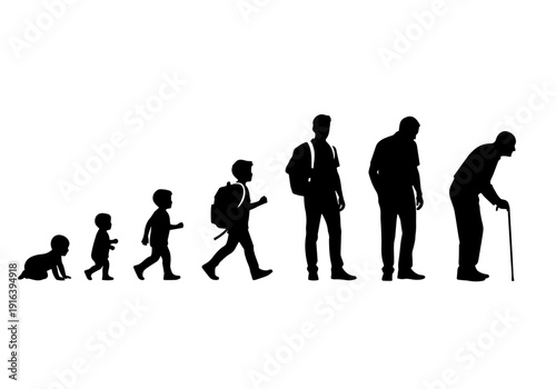 Φωτογραφία Visual timeline of human aging from crawling infant to old man