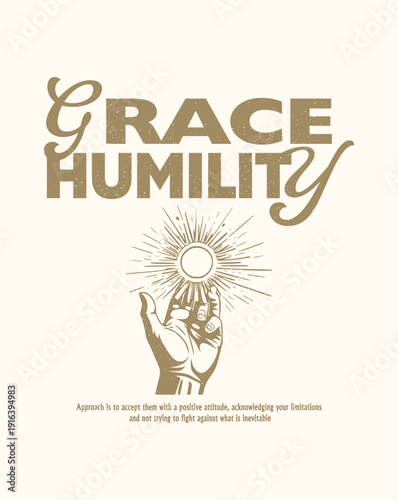 Vintage Hand with Sunburst Inspirational Typography