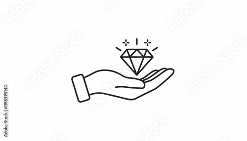 Hand Holding Diamond, Symbol of Luxury, Value, and Precious Gemstone