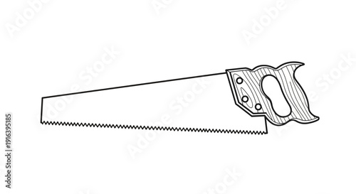 Hand Saw Tool - Vintage Woodworking Instrument for Cutting Wood