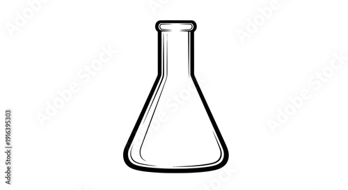 Empty Erlenmeyer Flask Icon, Laboratory Glassware, Chemistry Equipment, Scientific Research