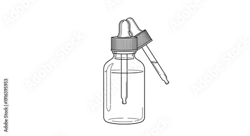 Dropper Bottle with Liquid and Pipette, Science and Health Concept