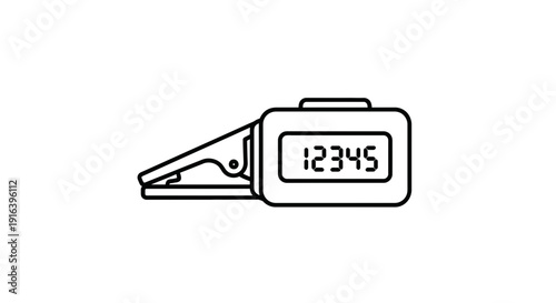 Clip-on Pedometer with Digital Display Showing 12345 Steps