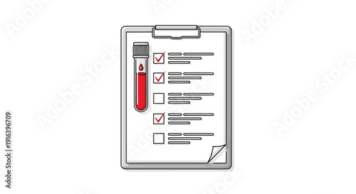 Blood Test Results Clipboard Checklist Medical Lab Sample Tube Healthcare Concept