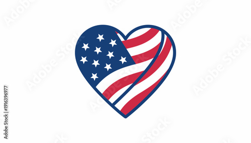 American Flag Heart Icon