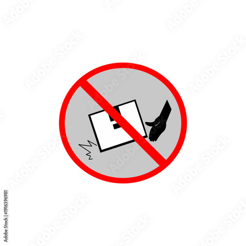 荷物の投げ入れ禁止アイコン（投げるな・取り扱い注意・物流標識）：Do not throw package sign. Logistics handling care icon. No dropping box.