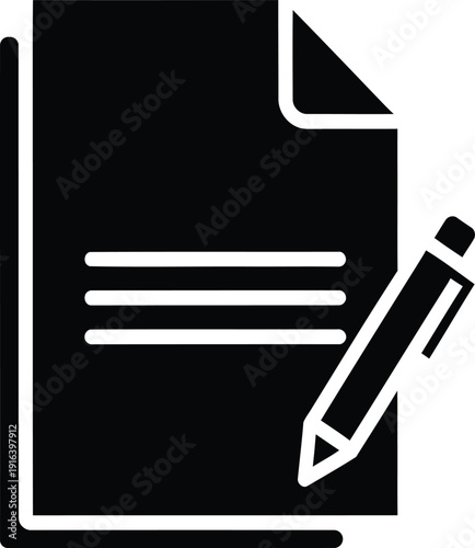 Document and pencil icon for writing or editing