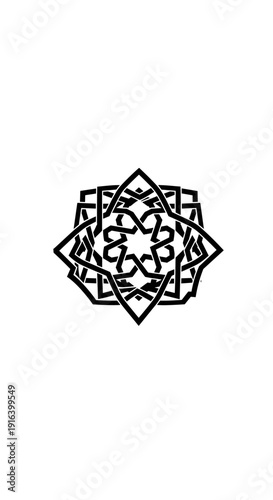 Geometric Mandala Design Black Lines.