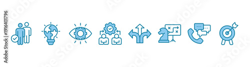 Leadership banner web icon vector illustration concept for team management with an icon of guidance, solution, vision, teamwork, direction, strategy, communication and goal