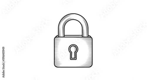 Vintage Padlock Icon, Security Symbol, Lock and Keyhole, Vintage Design