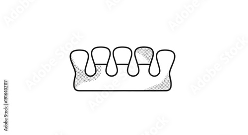 Toe Separator Icon, Pedicure Tool, Foot Care, Manicure Accessory, Simple Line Art