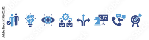 Leadership banner web icon vector illustration concept for team management with an icon of guidance, solution, vision, teamwork, direction, strategy, communication and goal
