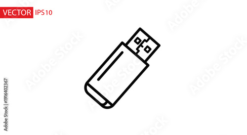 USB Flash Drive Icon, Portable Storage Device, Data Transfer, Technology Symbol