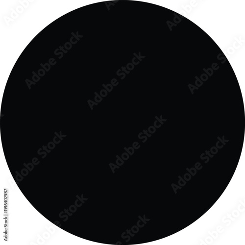 Simple Black Circle Icon Isolated on White Background - Minimalist Geometric Round Shape for Logo Design Web Interface and Graphic Element Vector Illustration