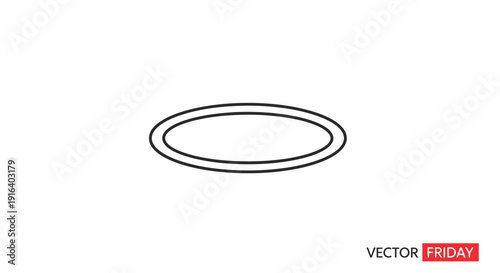 Simple Oval Halo Icon, Angel Ring Symbol, Minimalist Religious Graphic Element