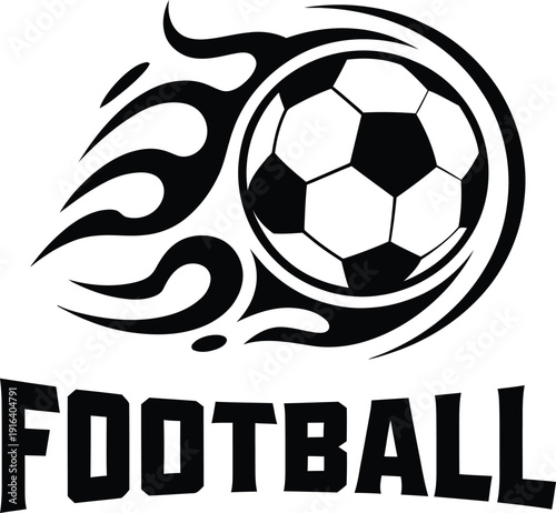 Soccer Ball Flames Football