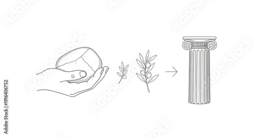 Ancient Greek Civilization: From Stone to Column, Olive Branch Symbolizing Culture