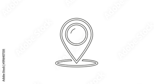 Location Pin Icon Outline, Map Marker Symbol, Navigation and Travel Concept