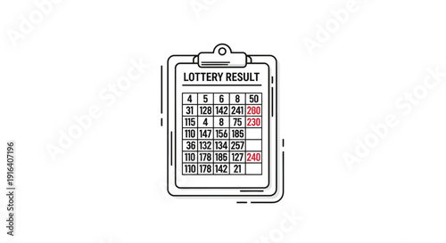 Lottery Result List on Clipboard - Gambling Numbers and Statistics