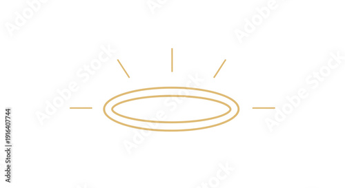 Golden Halo Aura Symbol, Divine Light, Spiritual Grace, Celestial Glow, Abstract Sacred Icon