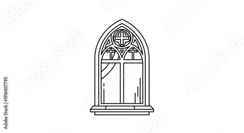 Gothic Window Outline Illustration