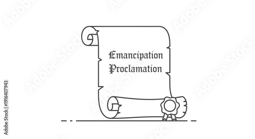 Emancipation Proclamation Scroll with Seal, Historical Document Illustration