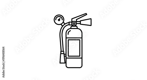 Fire Extinguisher Icon Line Art: Safety Equipment for Fire Prevention and Emergency Response