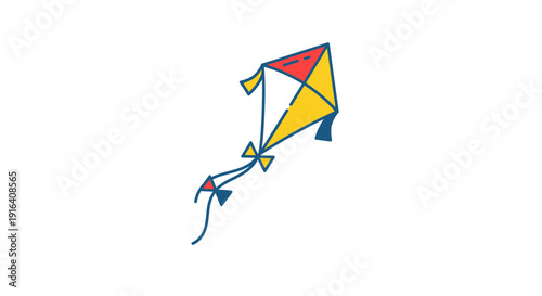 Colorful Kite Flying High in the Sky
