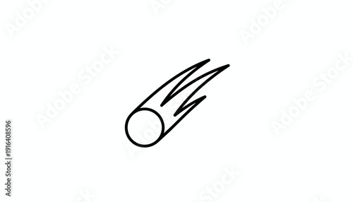 Comet Icon, Meteoroid Flying Through Space, Celestial Body, Cosmic Event