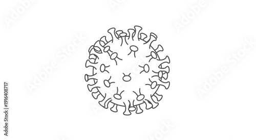 Coronavirus Icon Outline, Virus Particle Illustration, Medical Symbol, Pandemic Concept