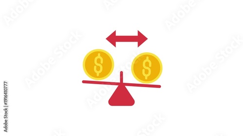 Balance money illustration animation 4k isolated on white background