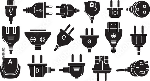 Variety of Electric Plugs and Sockets from Around World
