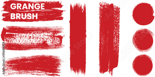 Grange brush red paint swatches and strokes