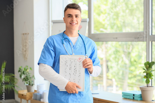 Male medical student with p...
