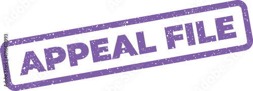Distressed purple stamp sign for an appeal file, indicating a specific record within legal documentation
