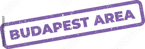 Distressed rectangular stamp featuring Budapest Area for geographical identification or regional focus