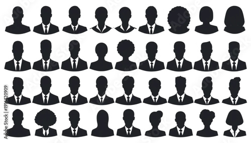 Human Avatar and Crowd Silhouette Vector Set