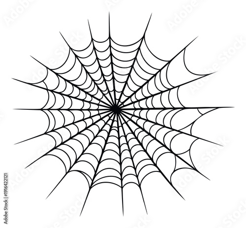 Spooky spider web graphic perfect for Halloween season decorations, party invitations, eerie costume accessories, or scary themed event promotions.