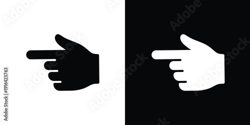 Human hand finger pointing up or clicking. Simple black and white line icons. Touchscreen gesture, direction indicator, or selection symbol for app and website UI design.