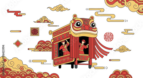 Lion Dance Performance China.