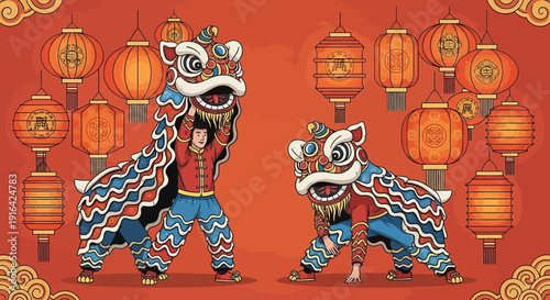 Lion Dance Performance China.
