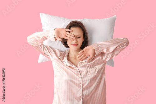 Beautiful young happy sleep...