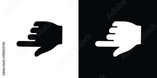 Human hand finger pointing up or clicking. Simple black and white line icons. Touchscreen gesture, direction indicator, or selection symbol for app and website UI design.