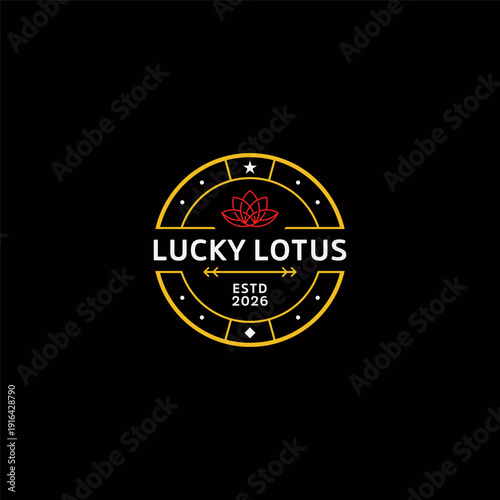 Lucky Lotus emblem logo design