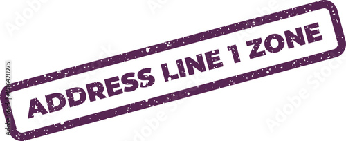 Grunge effect stamp with ADDRESS LINE 1 ZONE text for indicating geographic areas or delivery regions
