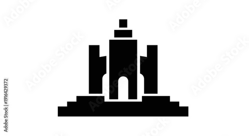 Wallpaper Mural Silhouette of a fortresslike building with arches and towers on a platform. Torontodigital.ca