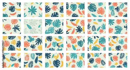 Stylized ocean waves with swirling patterns in shades of blue and brown against a serene beige background with a full moon