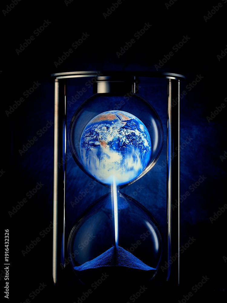 Fototapeta premium Sanduhr mit Erdkugel